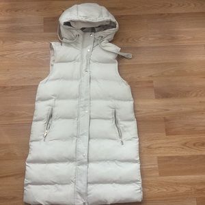 Zara Cream Hooded Puffer Vest